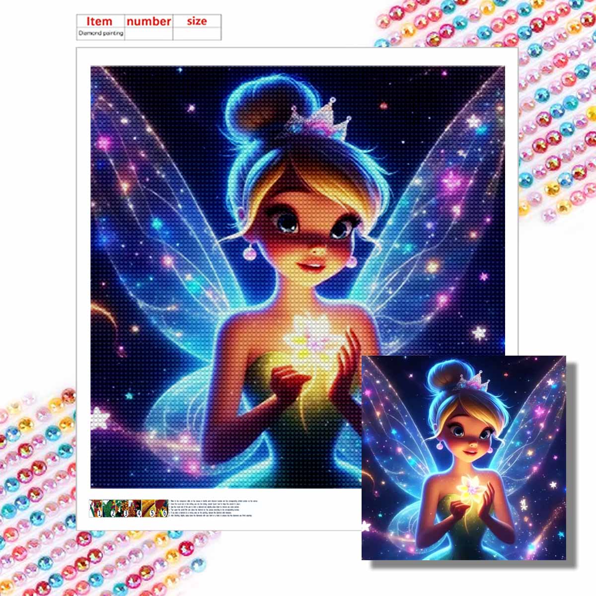 

Полная круглая алмазная живопись Красивое искусство эльфов Стразовая картина Мозаика Сделай сам 5D Вышивка крестом Домашнее украшение Round 30x30cm