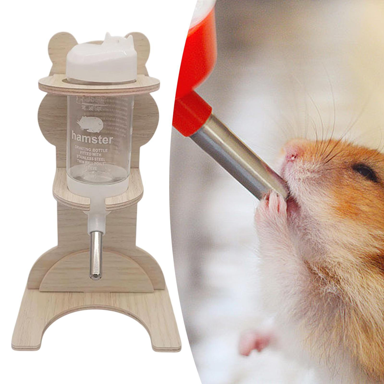 

Держатель для бутылок с водой для хомяка, герметичный, для дома, деревянный кронштейн, диспенсер для 80ml