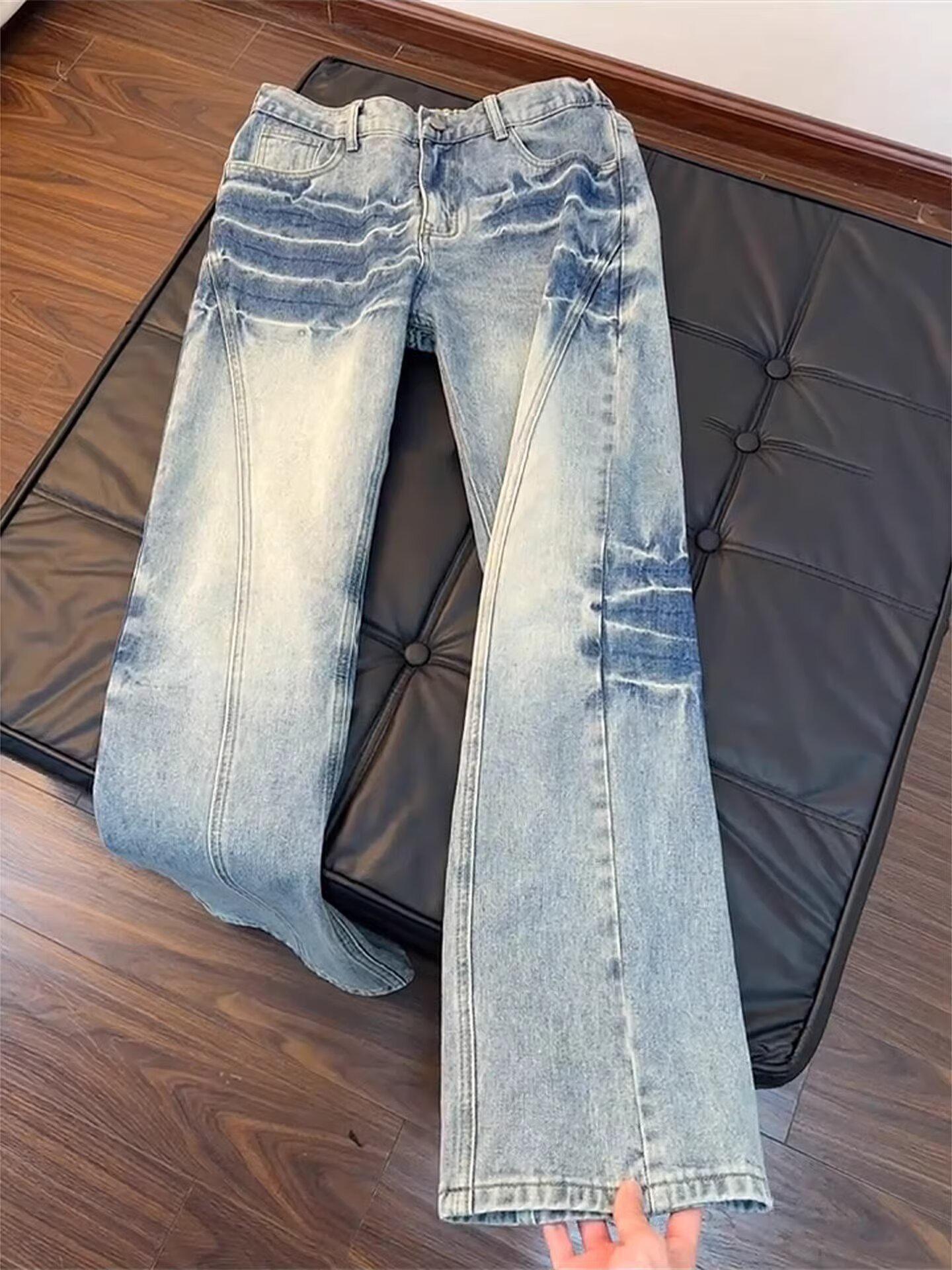 Women s High-Waisted Retro Washed Blue Wide-Leg Jeans - Slimming Straight Leg Design. S