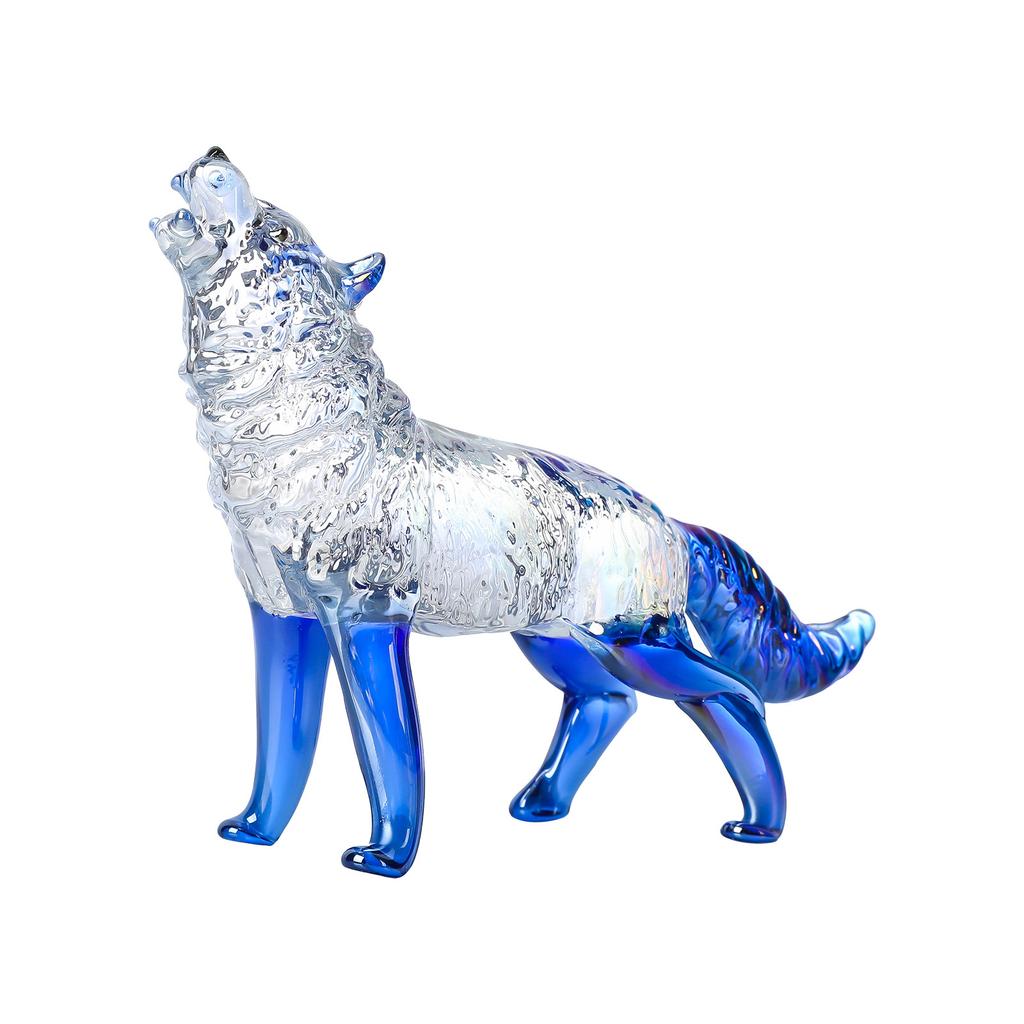 Crystal Lucky Wolf  Dog Miniatures Figurines Home Desktop in-vehicle Crystal Crafts Ornaments Wolf Tea Pet Home Decoration Gifts