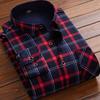 2026 Men's Autumn Winter Thick Warm Long Sleeve Plaid Shirt Thick Fleece Warm Casual Shirts for Men Oversized Plaid Shirts Male