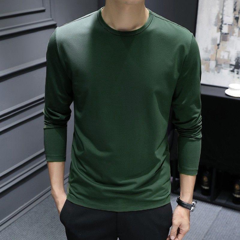 Men S Long Sleeve T Shirt Slim Fit Solid Color Casual Basic Top