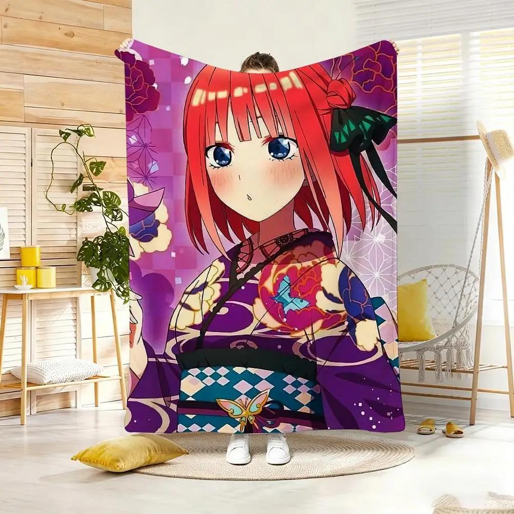 Anime M-MikuS NakanoS WaifuS Throw Lightweight Flannel Blanket Soft Skin-friendly for Summer Cooling