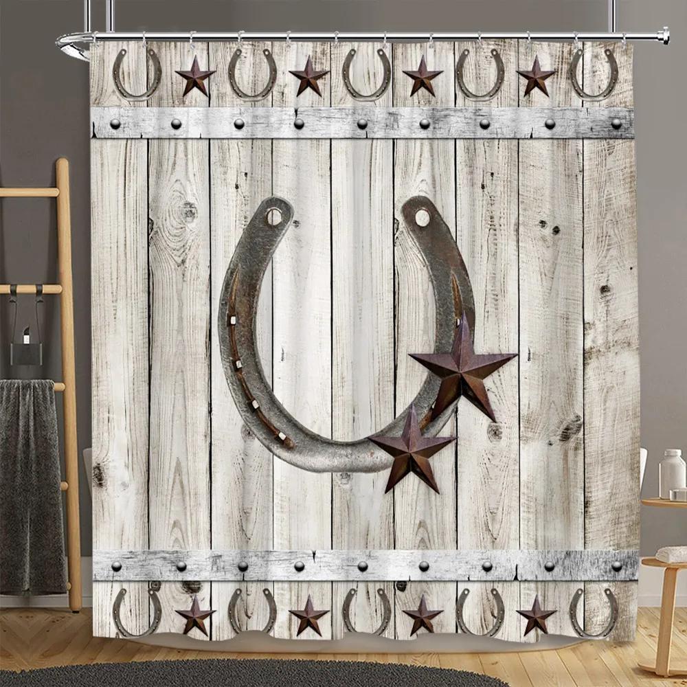 Brick Wall Shower Curtain Botanical Flower Natural Farm Vine Barn Rustic Wood Panel Home Polyester Fabric Bathroom Decor Curtain