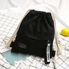 1 Pcs Drawstring Canvas Bag Large Capacity Backpack Student Tutoring Cloth Bag Lightweight And Casual Drawstring Pocket