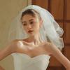 Bowknot Veil for Bride Bridesmaids Wedding Ceremony Veil Wedding Dress Headpiece for Bachelorette Party Bridal Shower