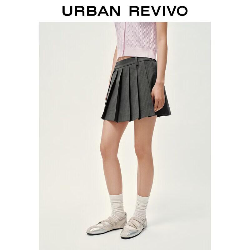 UR2026 Women s Urban Preppy Striped Pleated Mini Skirt XS