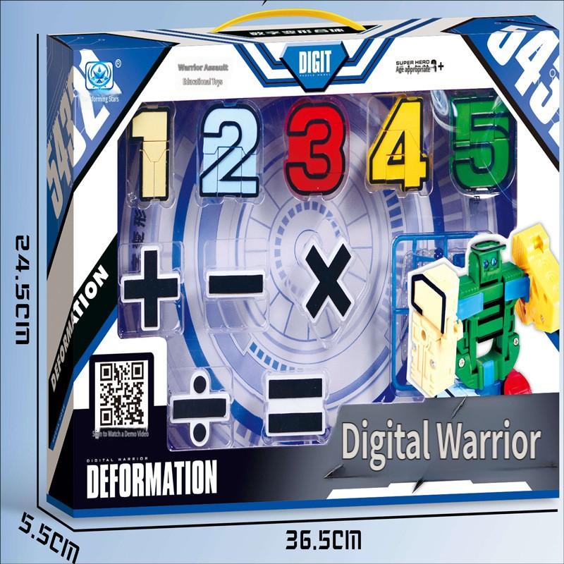Upgraded Digital Transfiguration Warrior Toy Assembled Combination Robot Children Car Boys Girls Toy