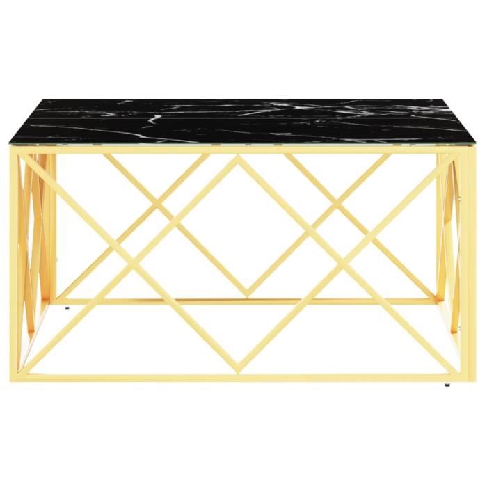 VidaXL Coffee Table Gold 80x80x40 Cm Stainless Steel and Glass 349972