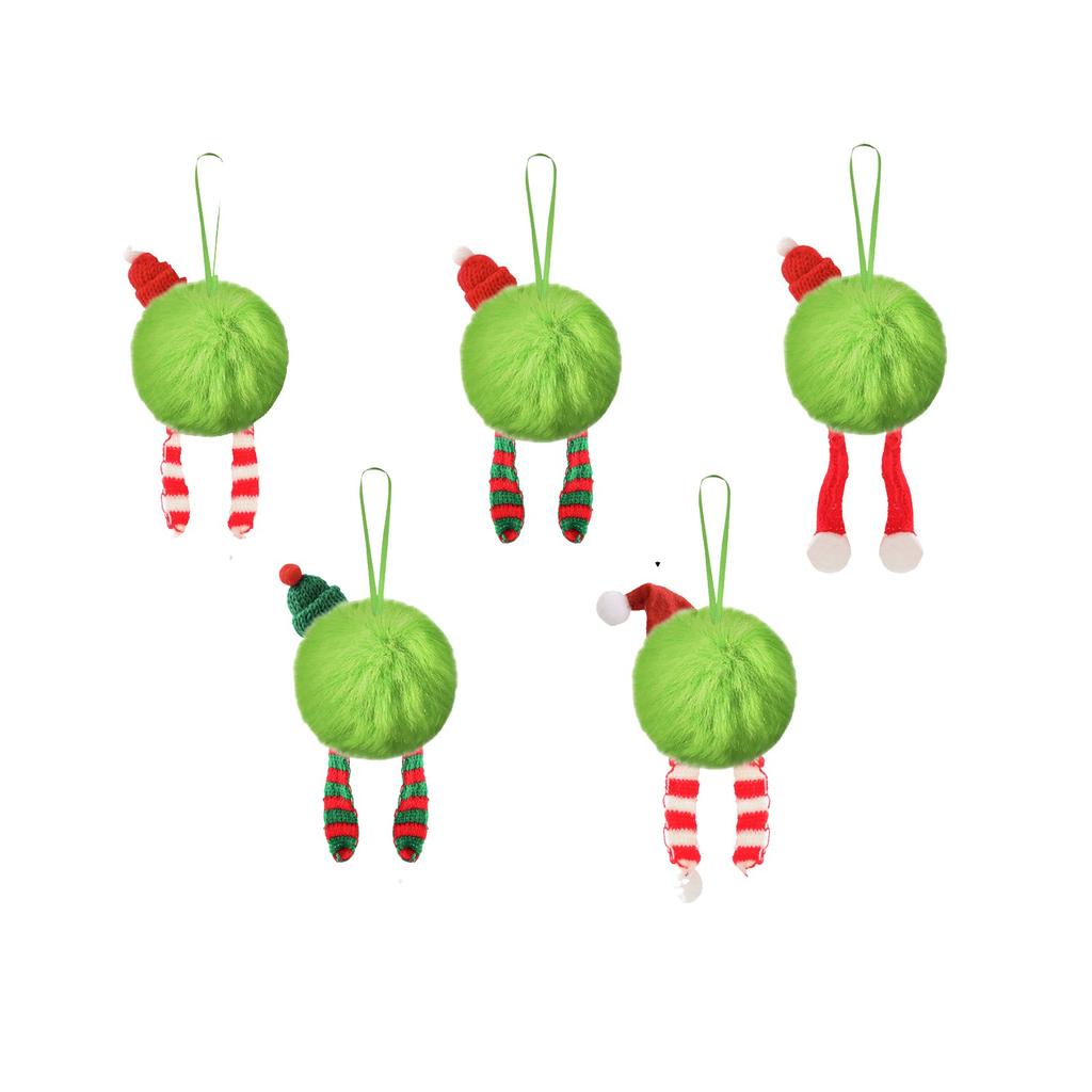 Christmas Rolling Ball Pendant: Fluorescent Green Faux Balls