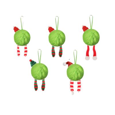 Christmas Rolling Ball Pendant: Fluorescent Green Faux Balls