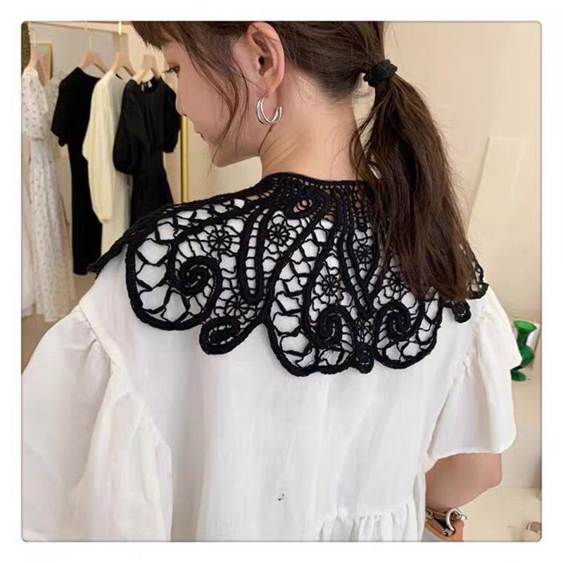 Elegant Sweet Embroidery Shawl Detachable Fake collar Dress Decorative Collar Hollowed Out Scarf Shoulder Straps