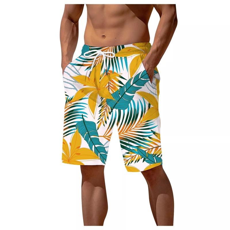 Men's Palm Tree Gradient Pattern Fashion Shorts Boys Summer Cool Hawaii 3D Printed Casual Swim Trunks Quick Dry Surfboard Shorts