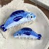 Creative Blue Sardines Hair Claw Clip Cartoon Non Slip Hairpin Lightweight Acetate Hair Barrettes