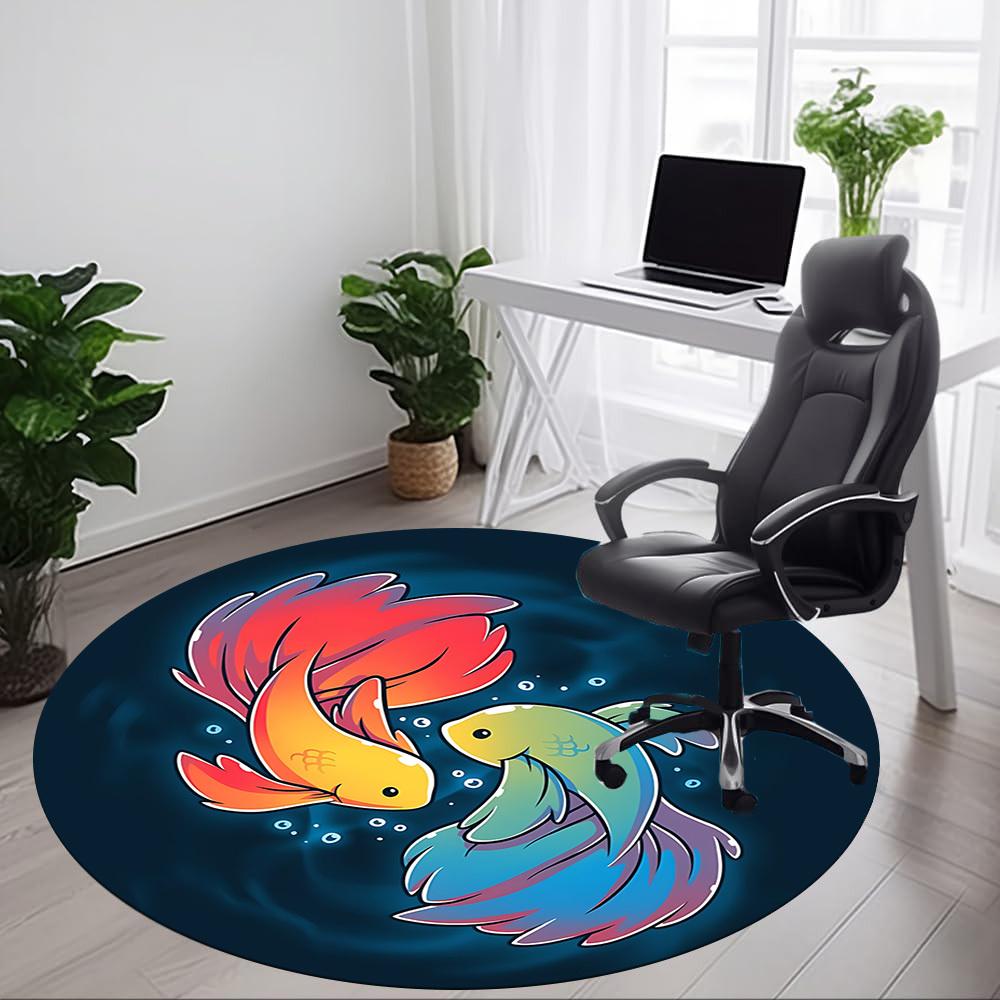 1pc Koi Fish Sticker Chair Carpet for Office, Soft Flannel Throw Mat, Perfect for Office,Holiday Party Decoration Choice yy251113119