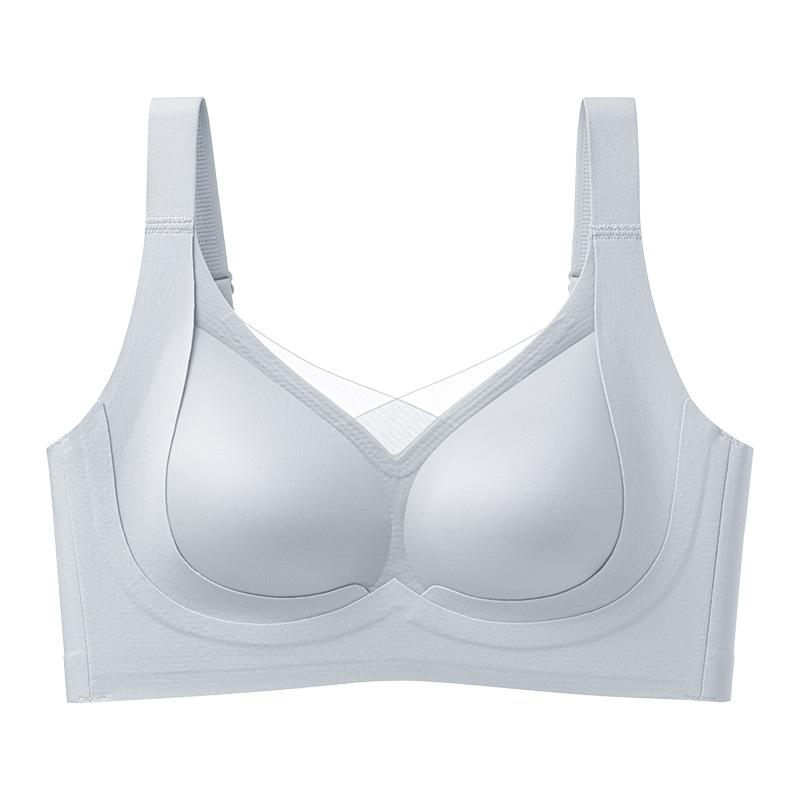 

Pull-up Seamless Lingerie Women s Gathering Anti-sagging Bra Without Underwire Push Up Bra 2XL синий