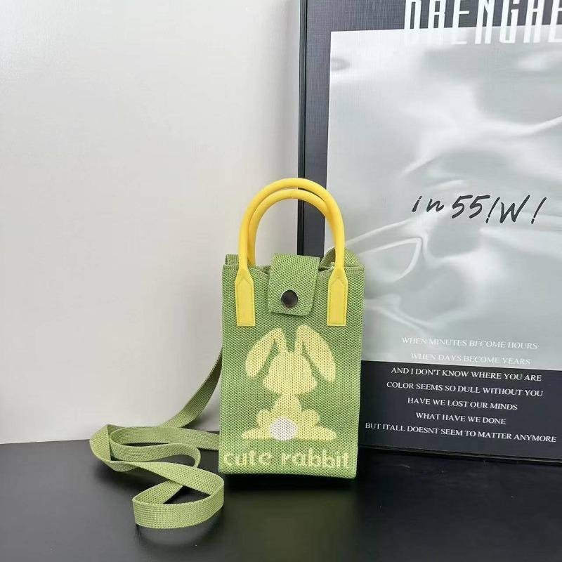 Premium Sense Ns Mobile Phone Bag New Cartoon Knitted Bag Dopamine Niche Versatile Messenger Shoulder Bag Handbag