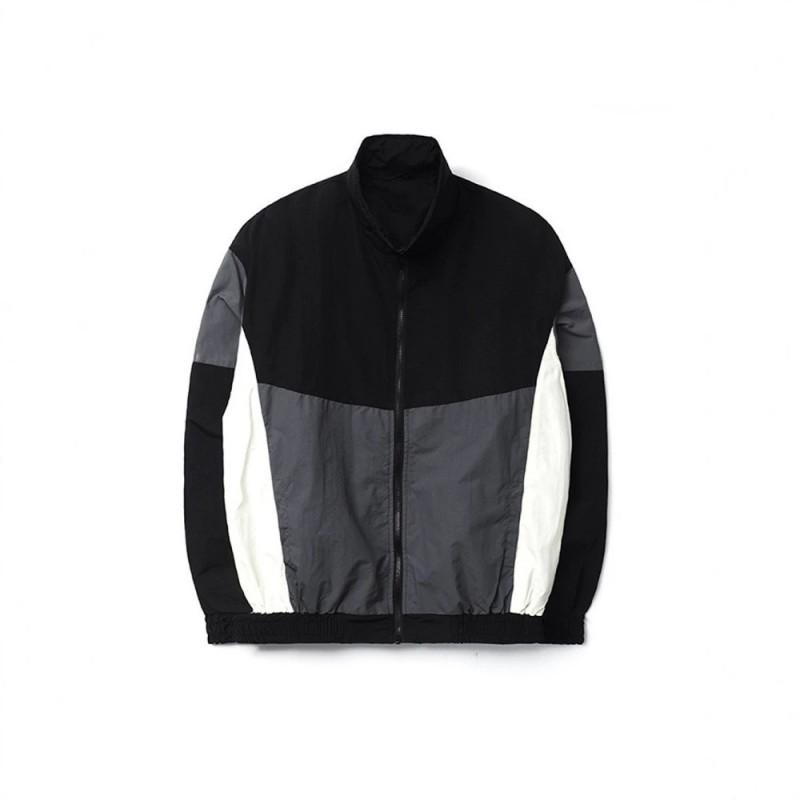 2026 Color Block Stand Collar Mens Sport Casual Jacket Fashion Outerwear