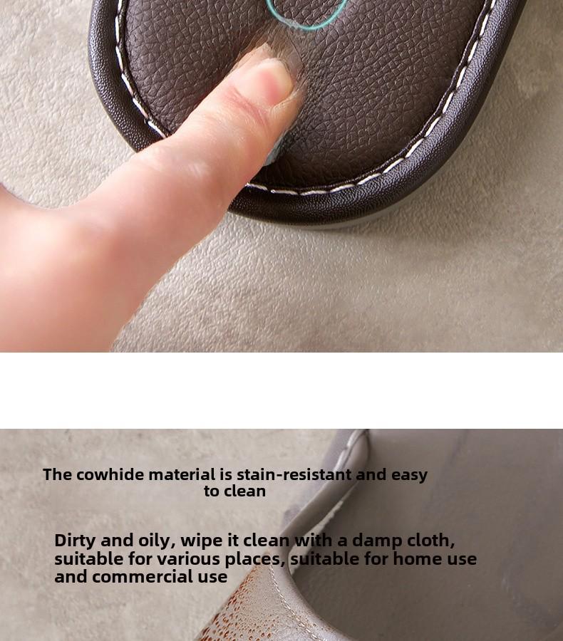 Große Herren-Hausschuhe aus echtem Rindsleder – rutschfest, Sommerkomfort für zu Hause, Übergrößen erhältlich