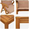9 piece Outdoor Dining Set Natural Solid Acacia Wood