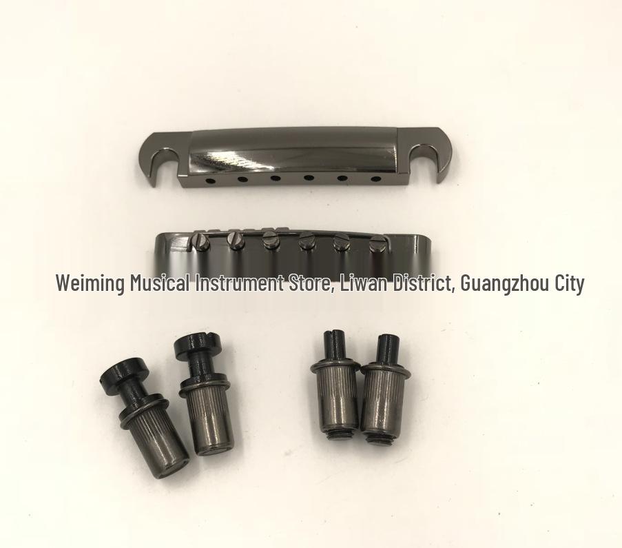 Electric Guitar Accessories: LP Nut & 6-String Bridge in Silver, Black, Gold All Silver