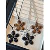Blogger's Style: Meillard Tiger Eye Flower Pendant Necklace for Women - High-End, Long Sweater Chain with Unique Personality