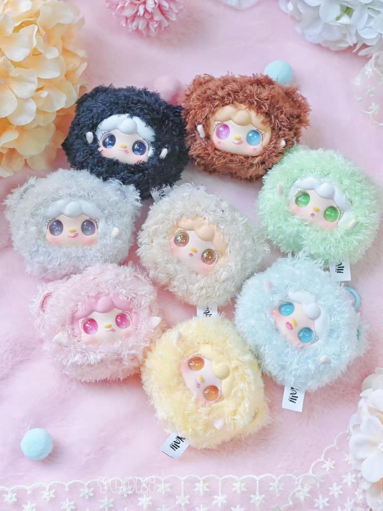 Yooki Danichidan Bear Plush Blind Box  8 Designs + 2 Secret Features  Soft Dumpling Shape with Fluffy Fur  Includes Rare Electroplated Eyes and Odd