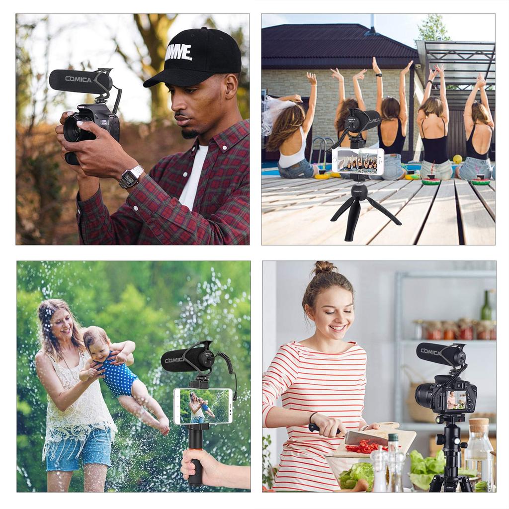 Comica LITE Video Gun External Microphone for DSLR and Huawei CVM-V30 Sony, Nikon, Canon, Cameras, iPhone, (Black)