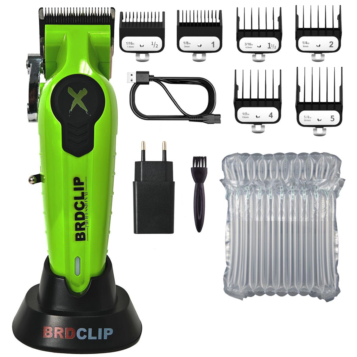 

Профессиональная электрическая беспроводная машинка для стрижки волос FADE Blade Oil Head BRDCLIP Green Gradient Hair Trimmer FA1C для мужчин