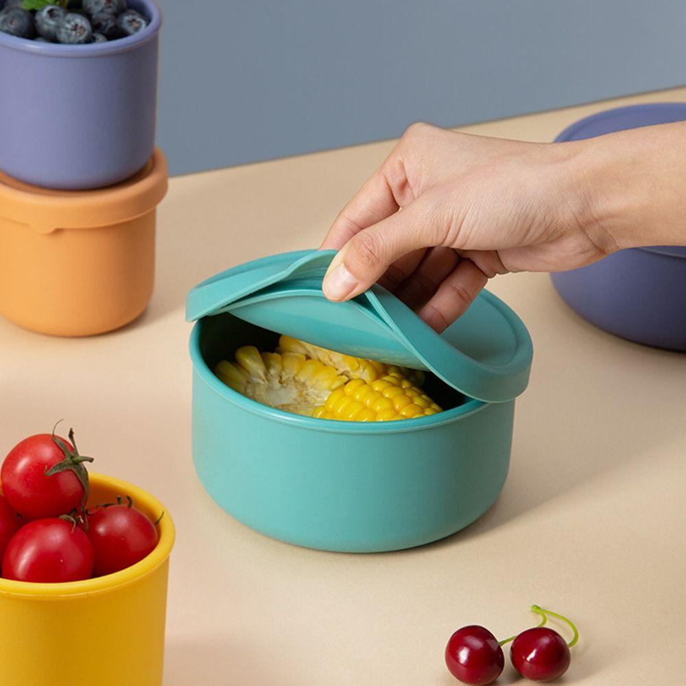 Lids Food Storage Container Airtight Freezer Molds Thick Sturdy Silicone Bowl  Kitchen
