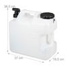 Relaxdays jerrican d’eau avec robinet, plastique sans bpa, grande ouverture, poignée, 20 litres, noir et blanc