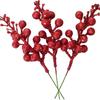 Christmas Gold Powder Fruit String Decoration: 15/7 Head Options, Multi-Color, Non-Shedding Branch Inserts for Indoor/Outdoor Trees