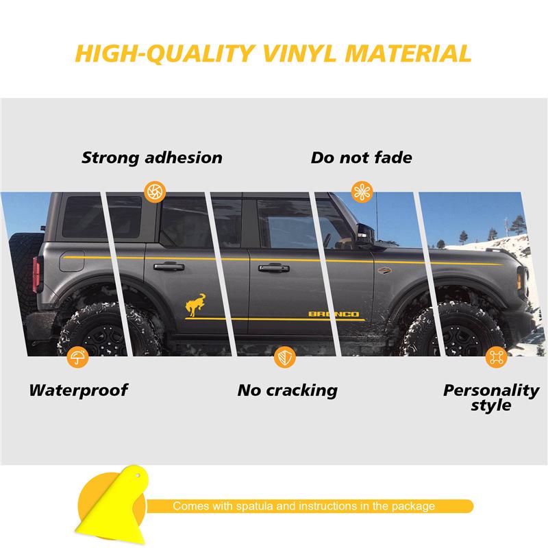 Ford Bronco Body Decal Stickers (2021-2023) - Color Stripes Waistline Decoration