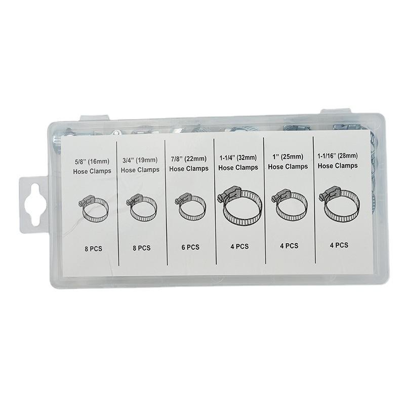 34-Piece American Hose Clamp Set - Carbon Steel Galvanized
