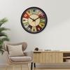 12-inch Plastic & Glass Analog Wall Clock - Classic Roulette (Silent Movement, Black Frame)