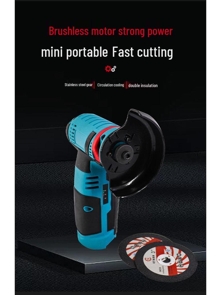Polizor unghiular mini fără fir cu baterie litiu: Unealtă compactă, multifuncțională de tăiat și șlefuit cu motor cu miez din cupru periat