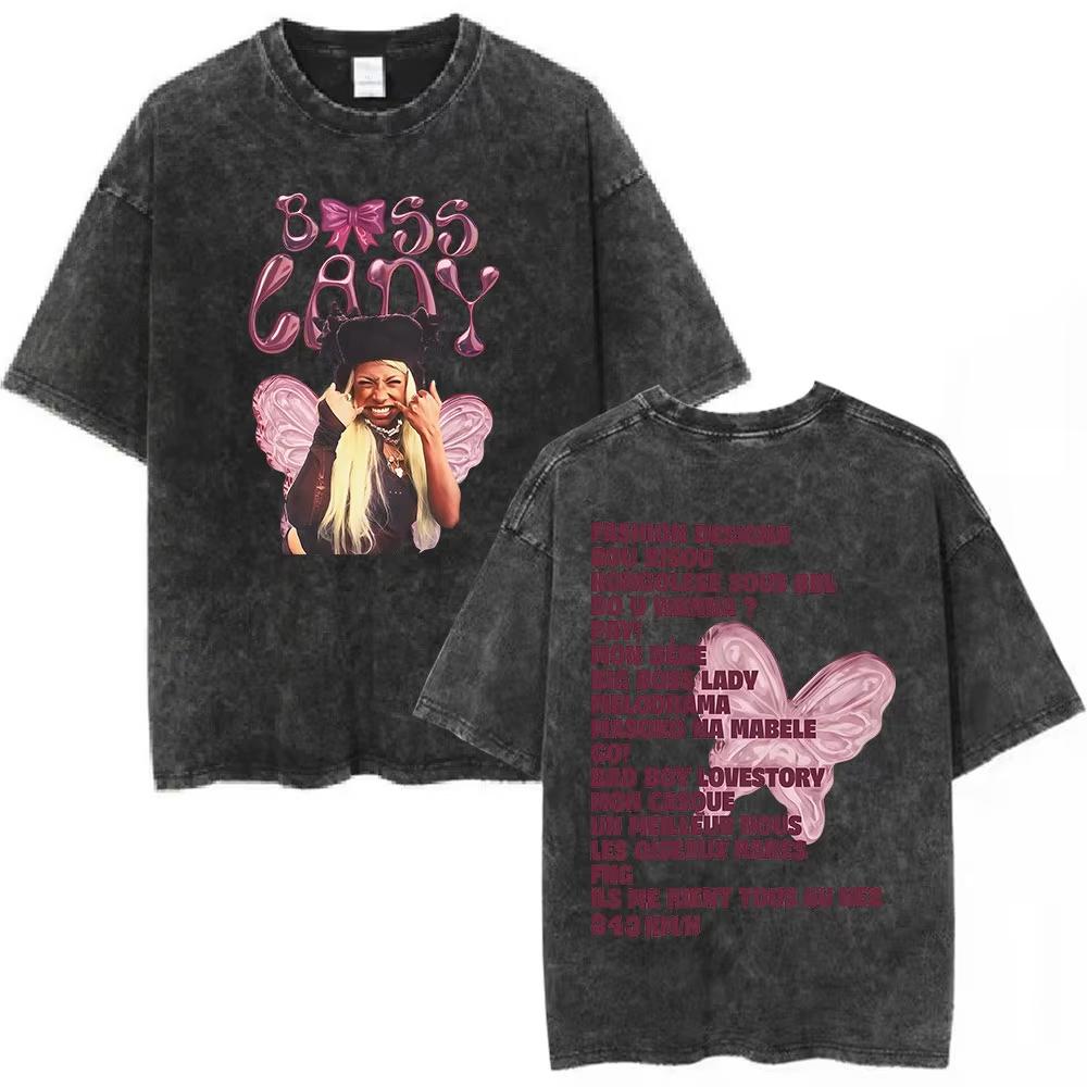 Washed Vintage Rapper Theodora Mega Bbl Graphic T Shirt Men Women Hip Hop Fashion Tshirt Casual Oversized Short Sleeves T Shirt