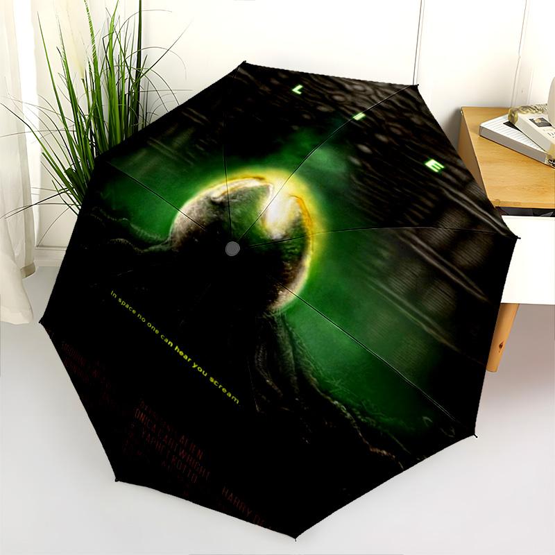 Ufo Hovers Above Predator Throne Folding Umbrella 8 Paraphenoid Bones Suitable For All Seasons Travel Three Folds Umbrella