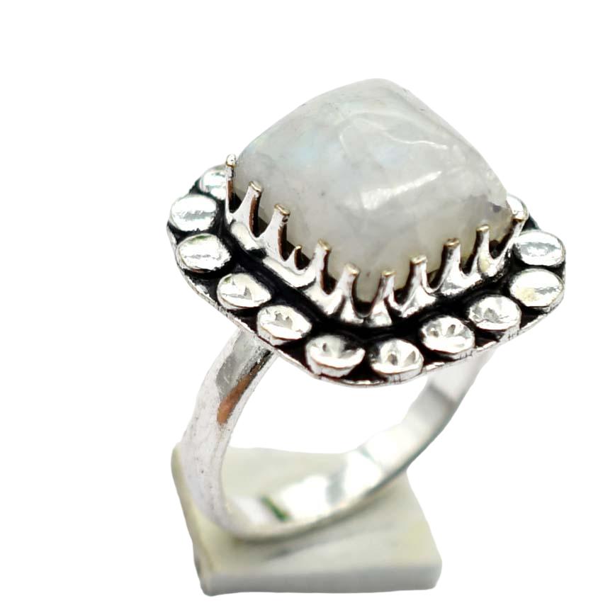 Moonstone Ethnic Handmade Ring Jewelry US Size-7.75 R 5667