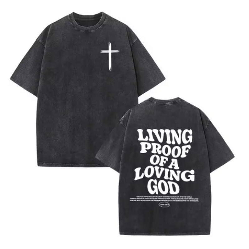 Christian Jesus Faith Over Fear Bible Verse Washed T-shirts Men Women Fashion Vintage Oversized T Shirts Harajuku Cotton T-shirt