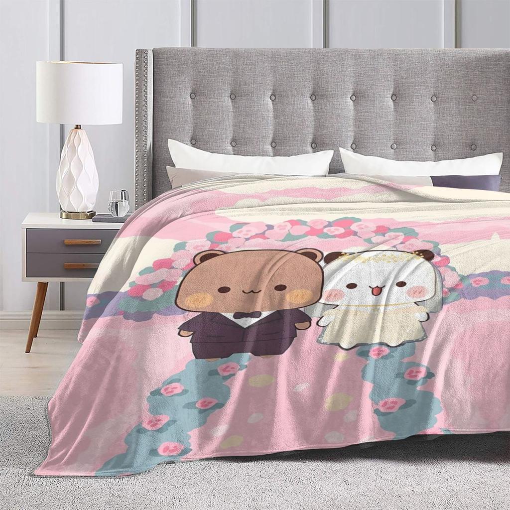Bubu Dudu Wedding Flannel Blanket Warm Bedding Throws for Living Room Travel Pattern Bedspread Sofa Bed Cover