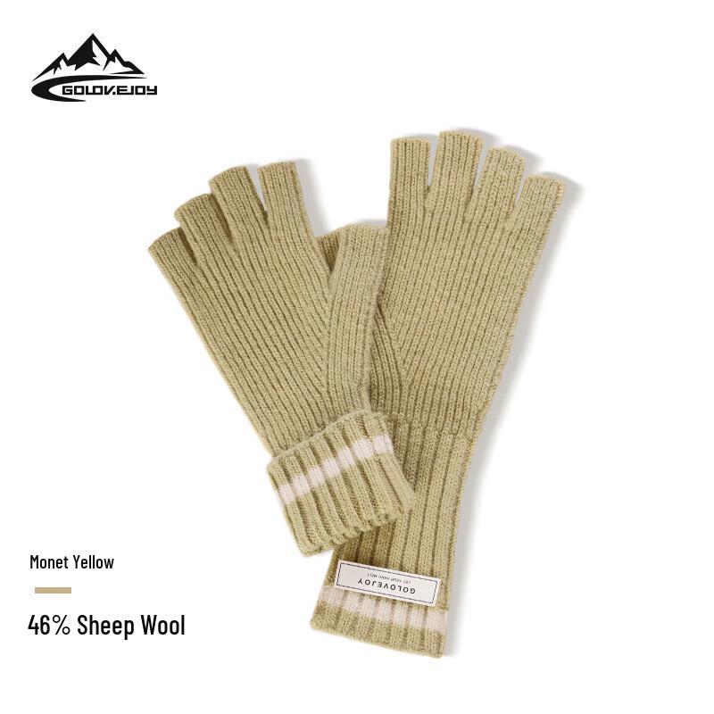 Women's Half-Finger Knitted Wool Gloves
