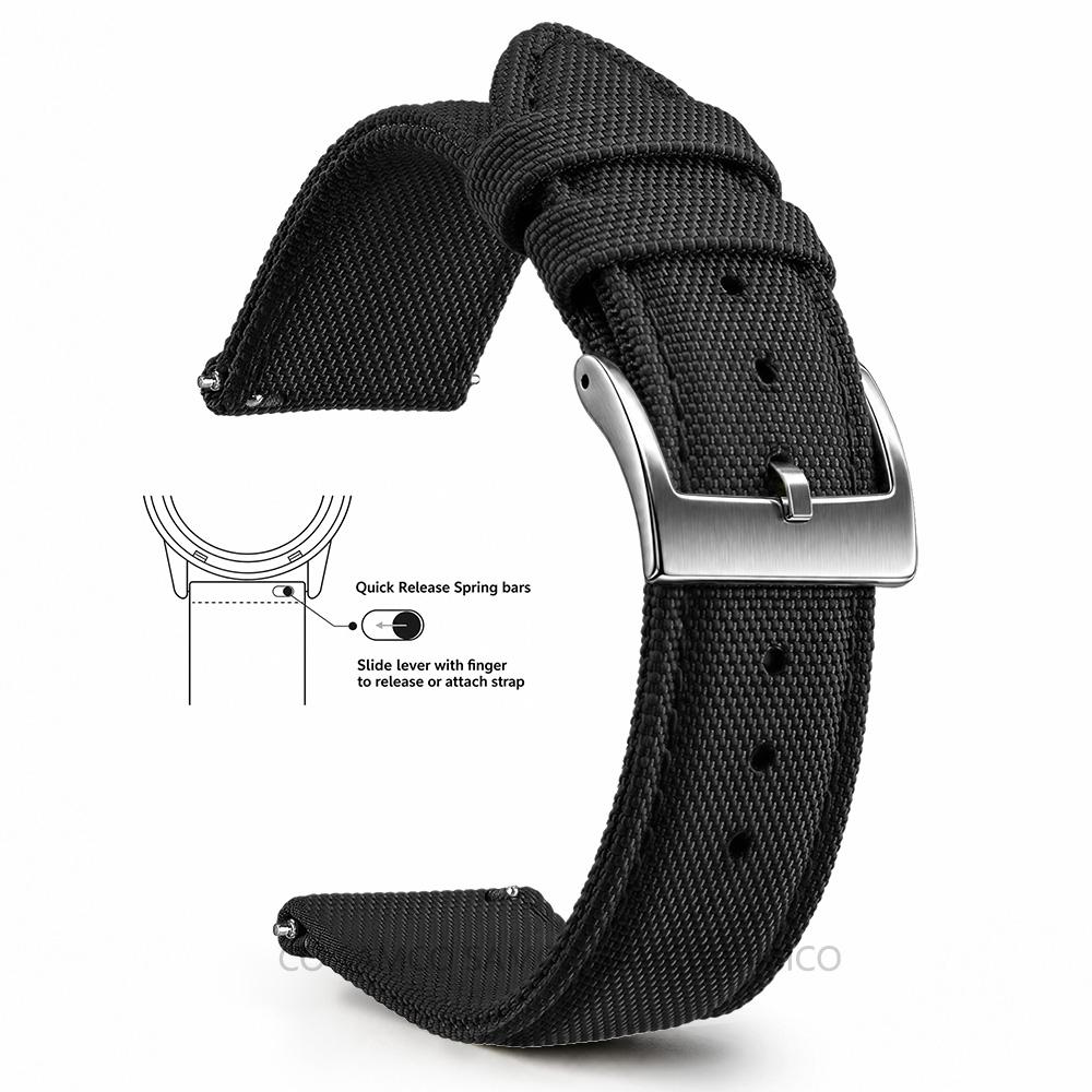 Superior Sailcloth European Watch Bands, Premium Nylon Watch Bands, 18mm 20mm 22mm Quick Release Watch Straps, for Men Women