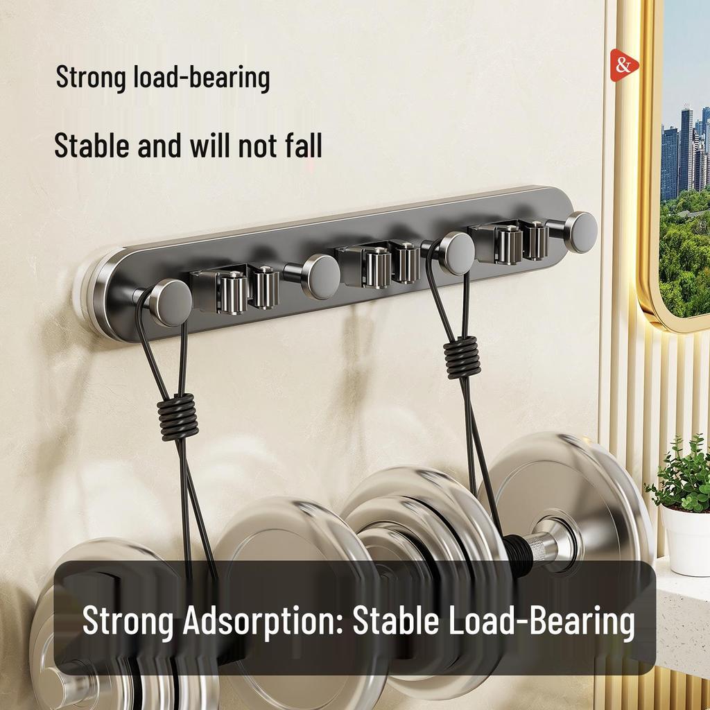 Držák na mop a koště se sacími přísavkami bez vrtání pro koupelnové úložné prostory