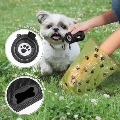 Dog Walking Pet Dog Poop Bag Dispenser Waterproof Zipper Pet Waste Bags Carrier with Carabiner Clip Dog Poop Bag Holder Pet