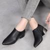 Genuine Leather Women's Shoes 2025 Autumn New Thick Heels Women's Pumps Shoes Pointed Cowhide Women's Single Shoes Size 32-43