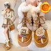Women's Large Size Lace-up Soft Sole Winter Warm Fur Snow Boots Padded Lined Ankle Boots Anti-slip Hiking Sports Cotton Boots