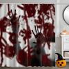 Spooky Halloween Shower Curtain Scary Face Cute Bathroom Decor with HooksFabric Curtain for Party or Home Decoration