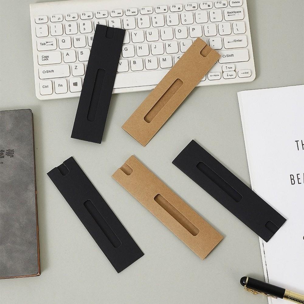 50pcs Cardboard Pen Sleeves Kraft Paper Pen Protector Holders Creative Single Pen Pouches