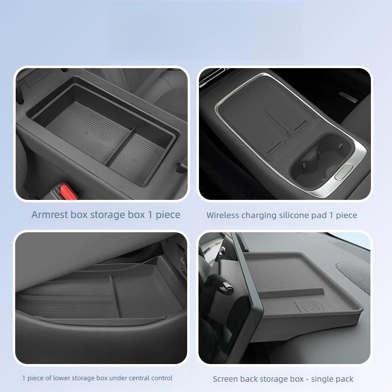 For XPENG P7+ 2026 2027 Car Styling Behind Screen Storage Box Tissue Holders ETC Organizer Tray Interior Durable Pro Accessories